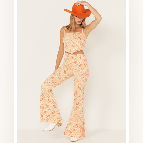 SHOW ME YOUR MUMU WOMEN'S BELMONT PAISLEY PRINT PULL ON TROUSER PANTS - Picture 2 of 9